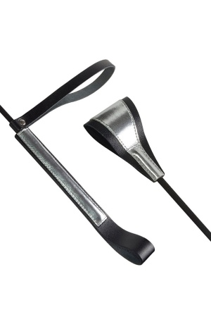 Стек из натуральной кожи с серебристыми вставками